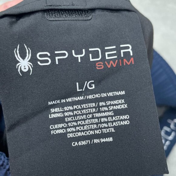 Spyder Mens Swim Shorts Navy Blue L/G Polyester Spandex Quick-Dry a1115 - Picture 4 of 6